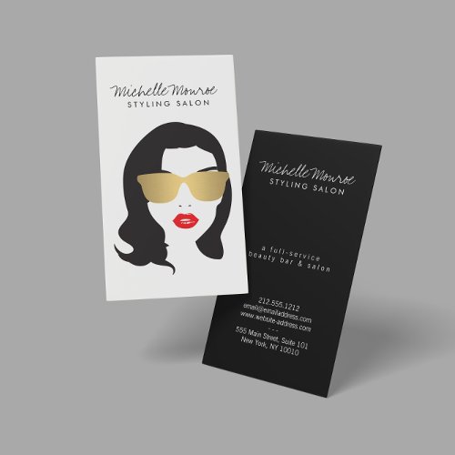 Hair Salon Stylist Beauty Girl Business Card