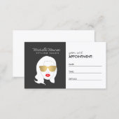 Hair Salon, Stylist, Beauty Girl Dark Gray Appointment Card (Front/Back)