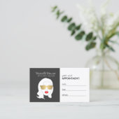 Hair Salon, Stylist, Beauty Girl Dark Gray Appointment Card (Standing Front)