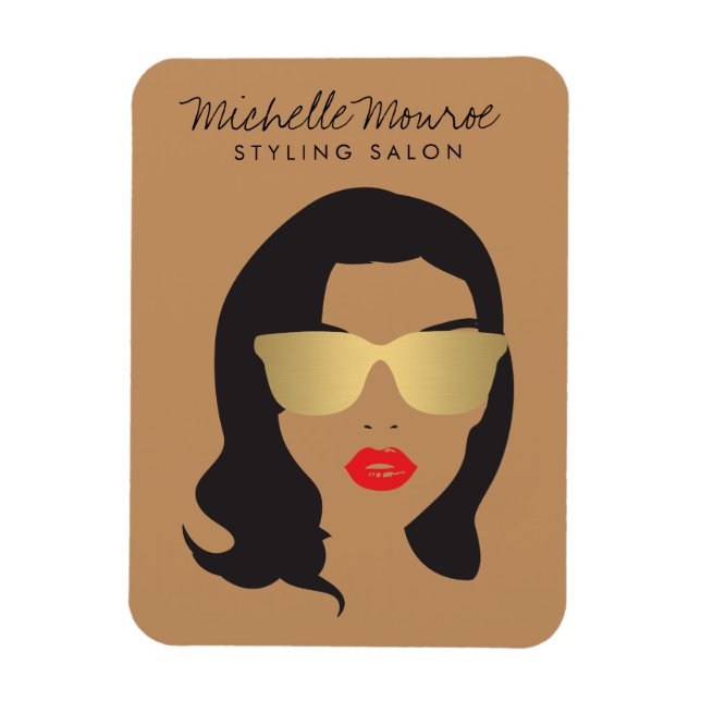 Hair Salon, Stylist, Beauty Girl Tan/Brown Magnet (Vertical)