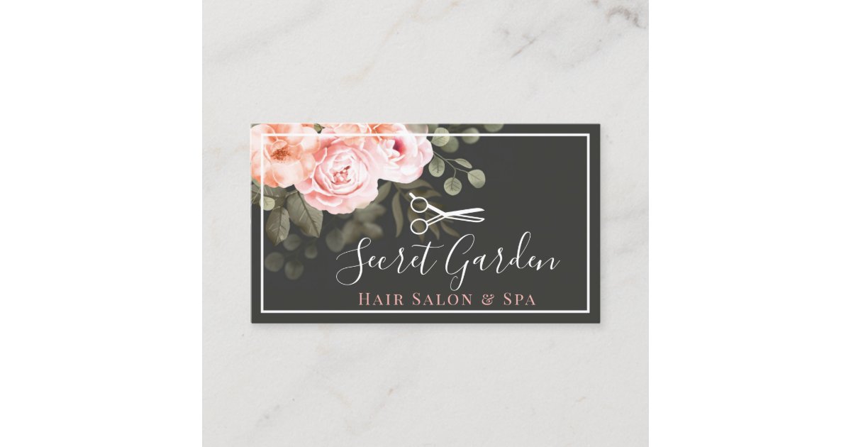 Hair Salon Stylist Elegant Floral Rose Appointment Business Card | Zazzle