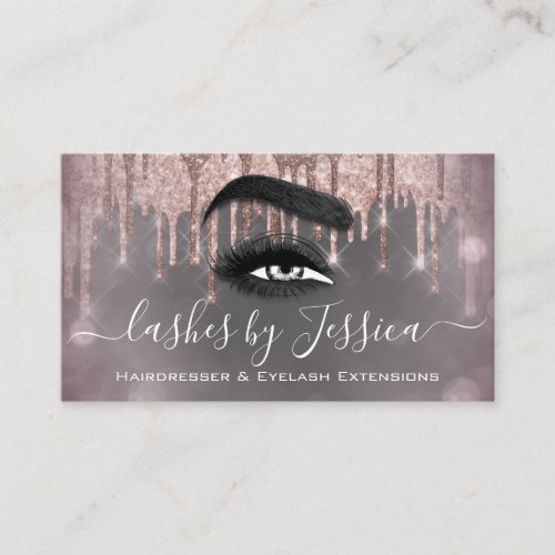 Hair Salon Stylist Hairdresser Lashes Drips QRCode Business Card