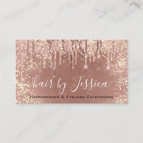 Hair Salon Stylist Hairdresser Nails Makeup Drips Business Card