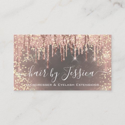 Hair Salon Stylist Hairdresser Nails Makeup Rose Business Card