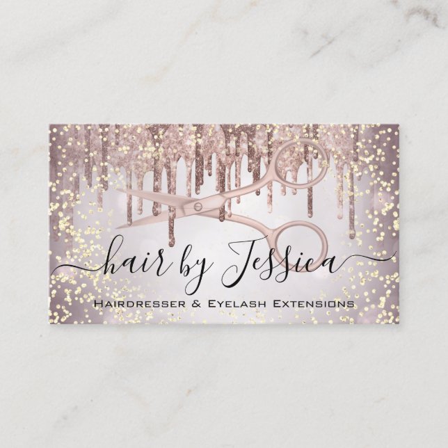Hair Salon Stylist Hairdresser Scissors Smoky Vip Business Card (Front)