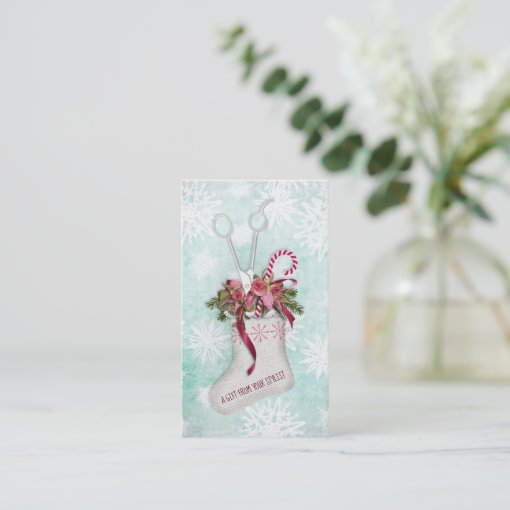 Hair salon stylist holiday coupon gift card xmas | Zazzle