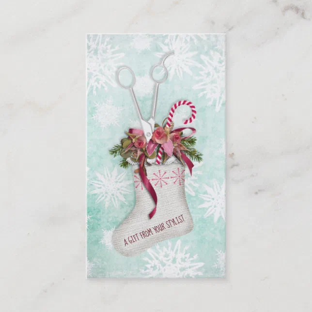 Hair salon stylist holiday coupon gift card xmas | Zazzle