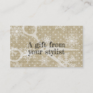 Hair salon stylist holiday coupon gift card xmas
