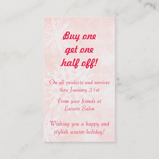 Hair salon stylist holiday coupon gift card xmas | Zazzle