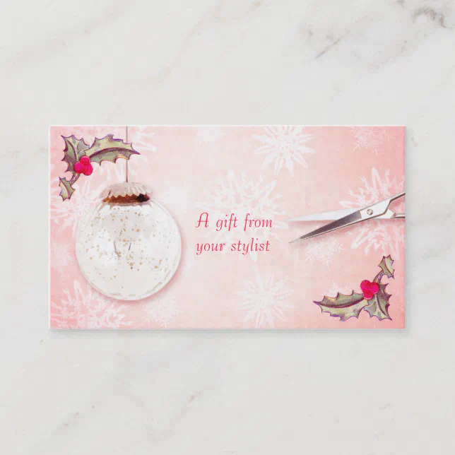 Hair salon stylist holiday coupon gift card xmas | Zazzle