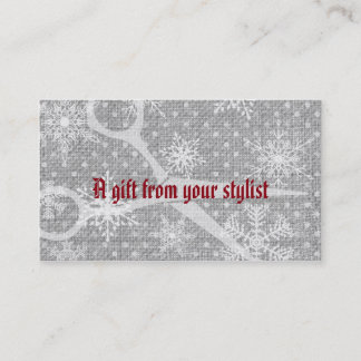 Hair salon stylist holiday coupon gift card xmas