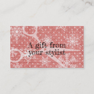 Hair salon stylist holiday coupon gift card xmas