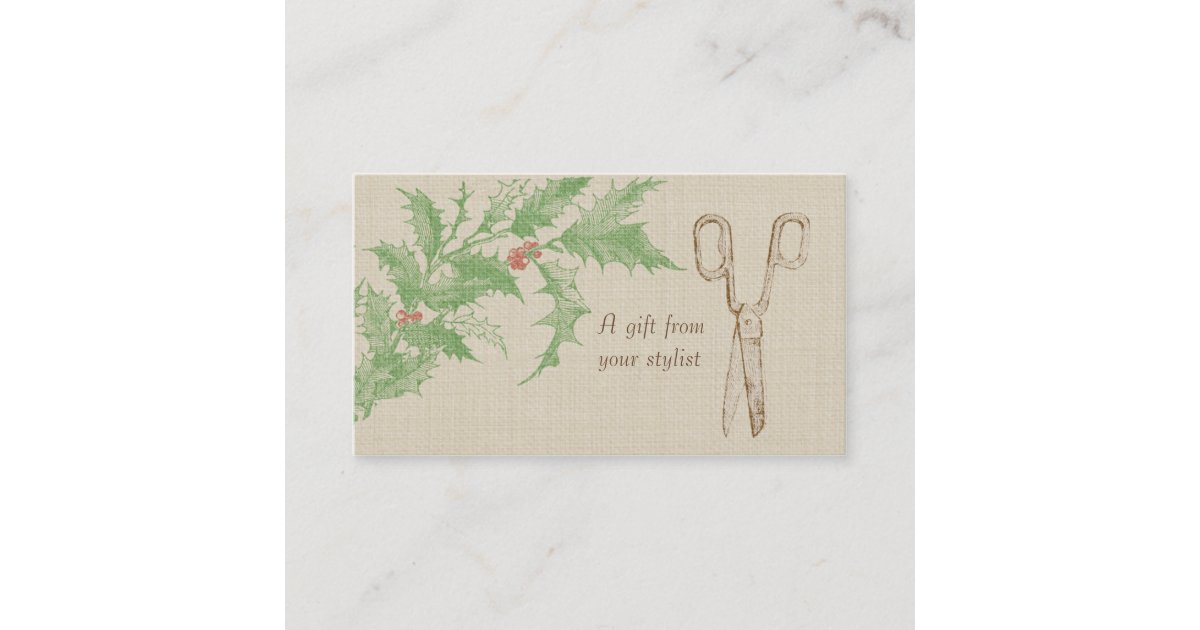 Hair salon stylist holiday coupon gift card xmas | Zazzle