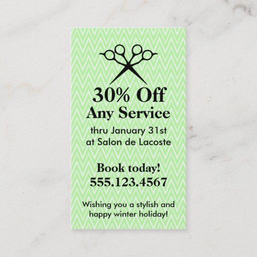 Hair salon stylist holiday coupon gift card xmas | Zazzle
