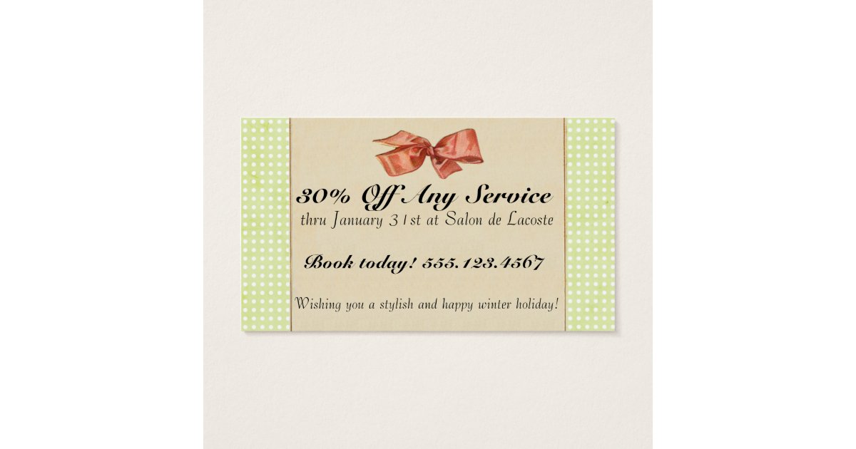 Hair salon stylist holiday coupon gift card xmas | Zazzle