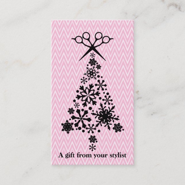 Hair salon stylist holiday coupon gift card xmas (Front)