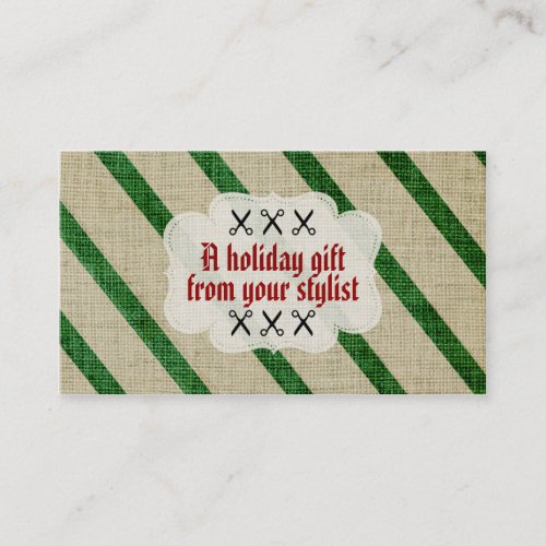 Hair salon stylist holiday coupon gift card xmas