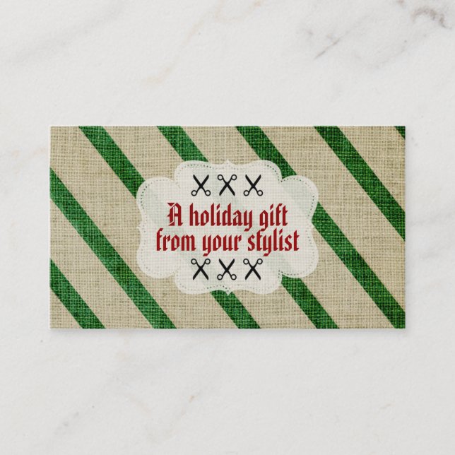 Hair salon stylist holiday coupon gift card xmas (Front)