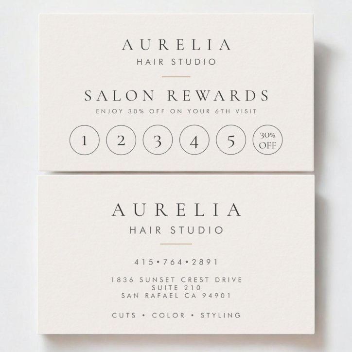 Hair Salon Stylist Loyalty Card