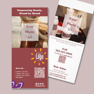 Hair Salon Summer Hair Care Promotion Rack Card