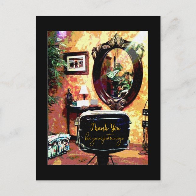 Hair Salon Thank You For Your Patronage Postcard (Front)