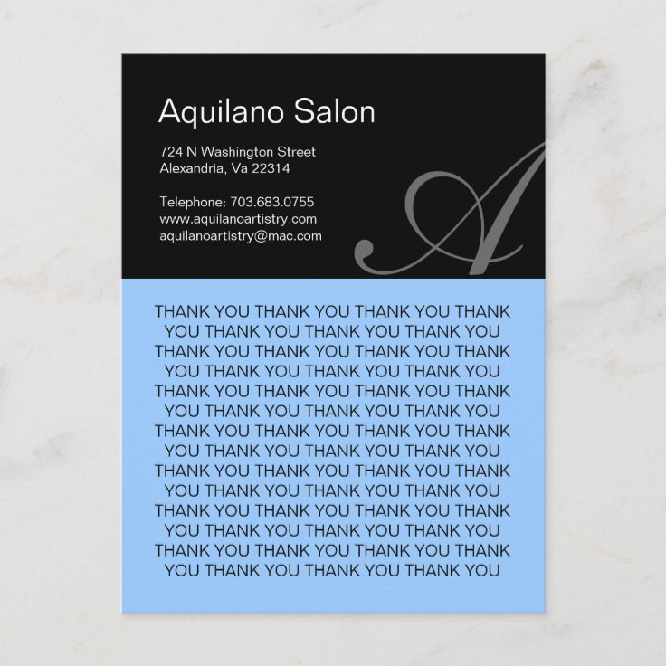 Hair Salon Thank You Postcard Zazzle