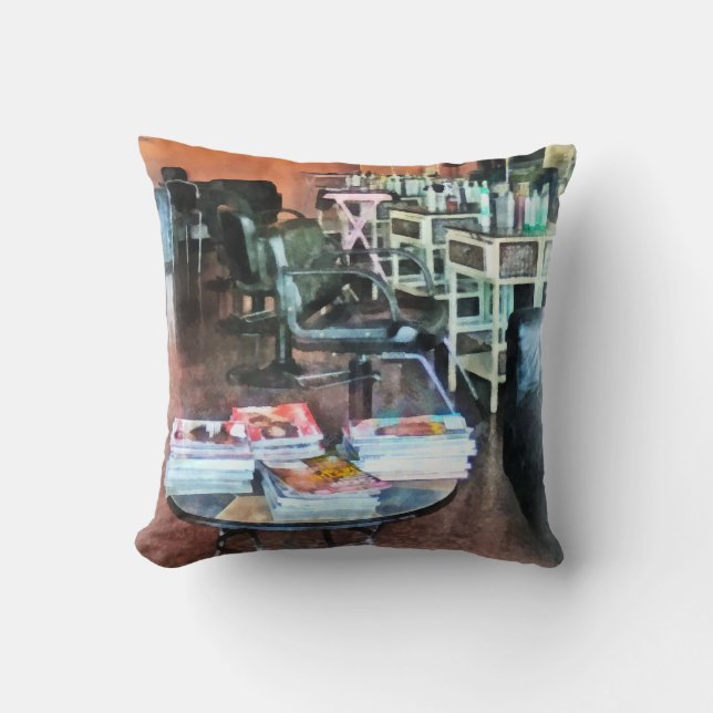 Hair Salon Throw Pillow (Front)