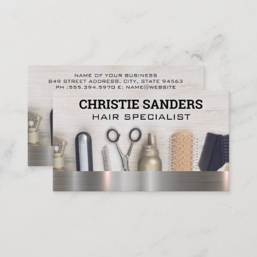 Hair Salon Tools  Beauty Business Card