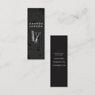 Hair Salon Tools Hexagonal Pattern Mini Business Card