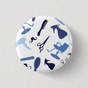 Hair salon tools pattern pinback button