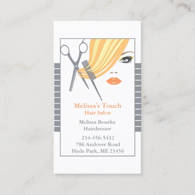 Hair Salon w/ Appointment Business Card Template (Front)