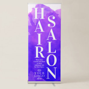 Hair Salon Watercolor Purple Vertical Sign