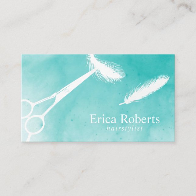 Hair Scissor & Feather Watercolor Appointment (Front)