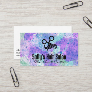 Hair Scissors Logo Colorful Artistic Business Card