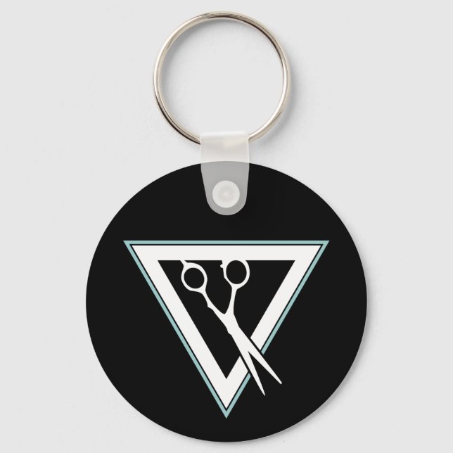hair scissors triangle keychain (Front)