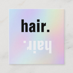 hair script on pastel colors square business card