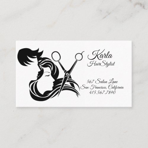 Hair Silhouettes  Scissors Hairstylist Business  Business Card