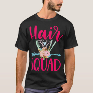 Hair squad cute hairstylist cosmetology gift tee