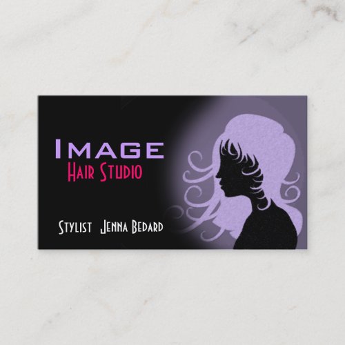 Hair Studio Business Card Purple Black