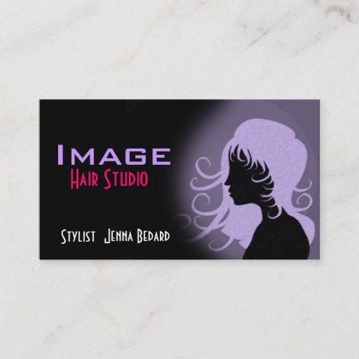 Customizable Hair Studio Business Card Purple Black
