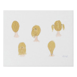 hair styles faux canvas print