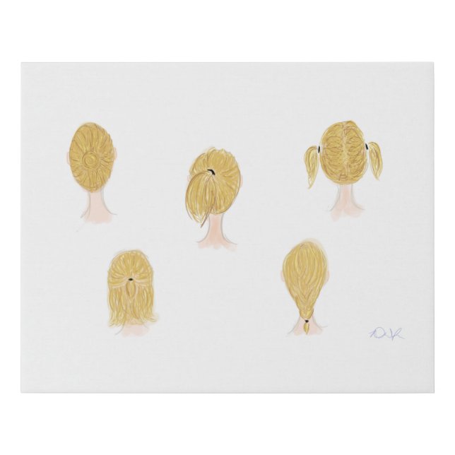 hair styles faux canvas print (Front)