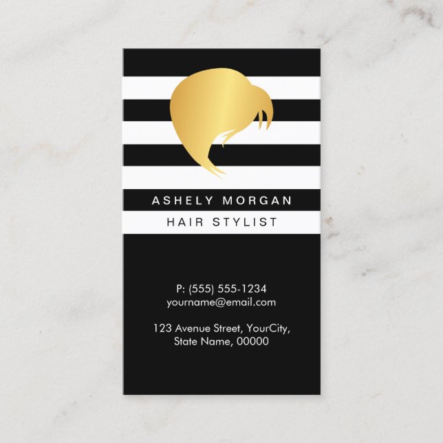 Hair Styling Appointment Card - Girl's Hair Salon (Front)