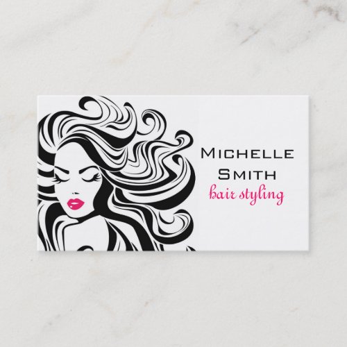 Hair Styling Hair Extensions Curly Hair Black Pink Business Card