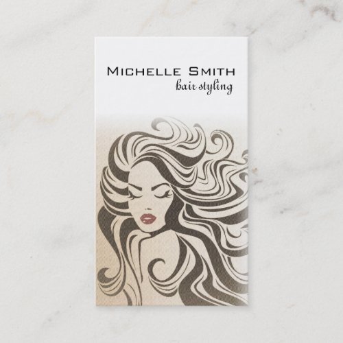 Hair Styling Hair Extensions Curly Hair Sepia Red Business Card