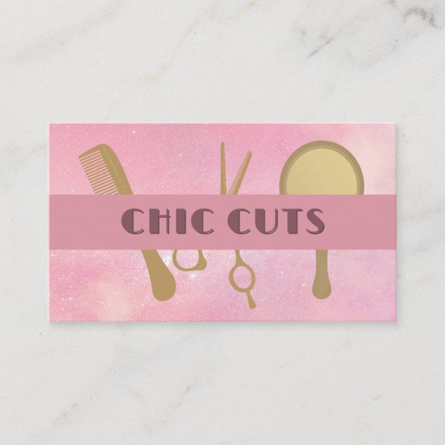 Hair Styling Tools Salon Beauty Style Business Card (Front)