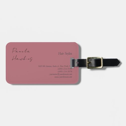 Hair stylish professional plain rose gold color luggage tag