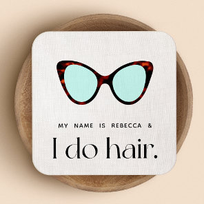 Hair Stylist 60's Retro Sunglasses Square Square B Business Card