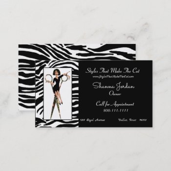 "hair Stylist African American Diva"  Business Card by LadyDenise at Zazzle