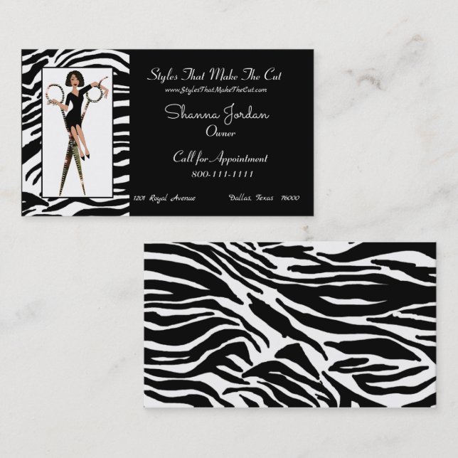 "Hair Stylist African American Diva"  Business Card (Front/Back)